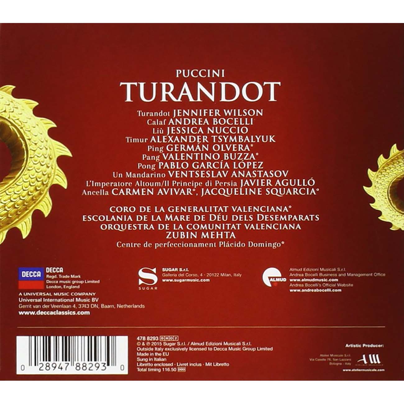 Puccini: Turandot (2-CD) – Andrea Bocelli, Jennifer Wilson